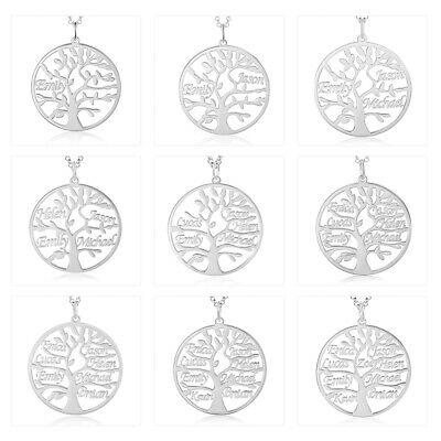 Custom Sterling Silver English / Arabic Family Tree Necklace