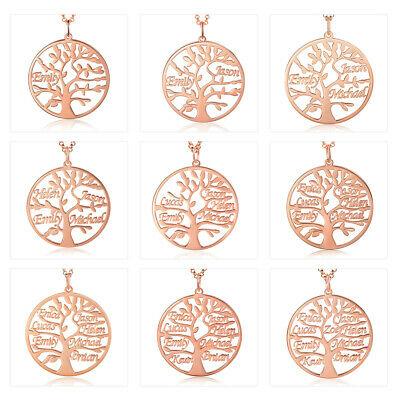 Custom Sterling Silver English / Arabic Family Tree Necklace