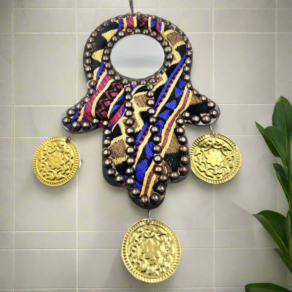 Sadu Handcrafted Mirror Hand Palm Hamsa