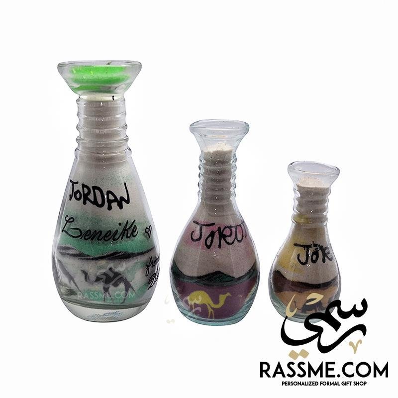 Sand Art Bottle Desert Sunset - Free Engraving