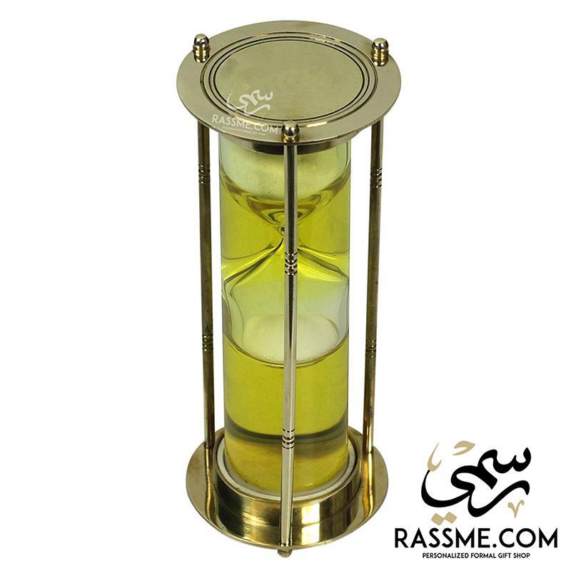 Solid Brass Hourglass Water Sand Clock Timer - Free Engraving