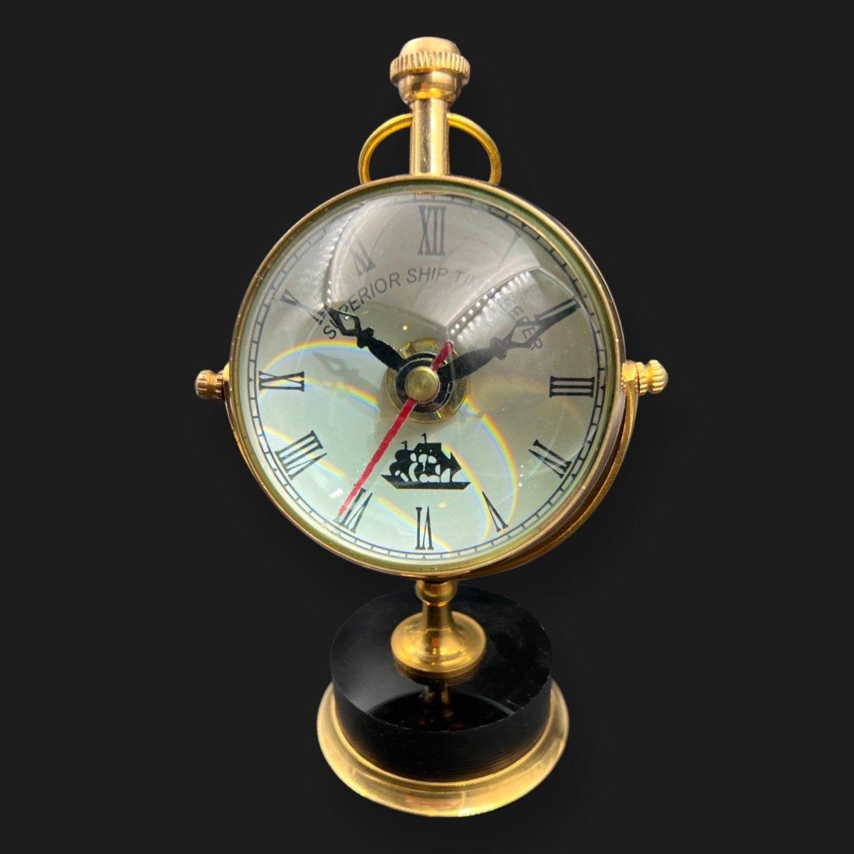 Solid Brass Vintage Desk Clock