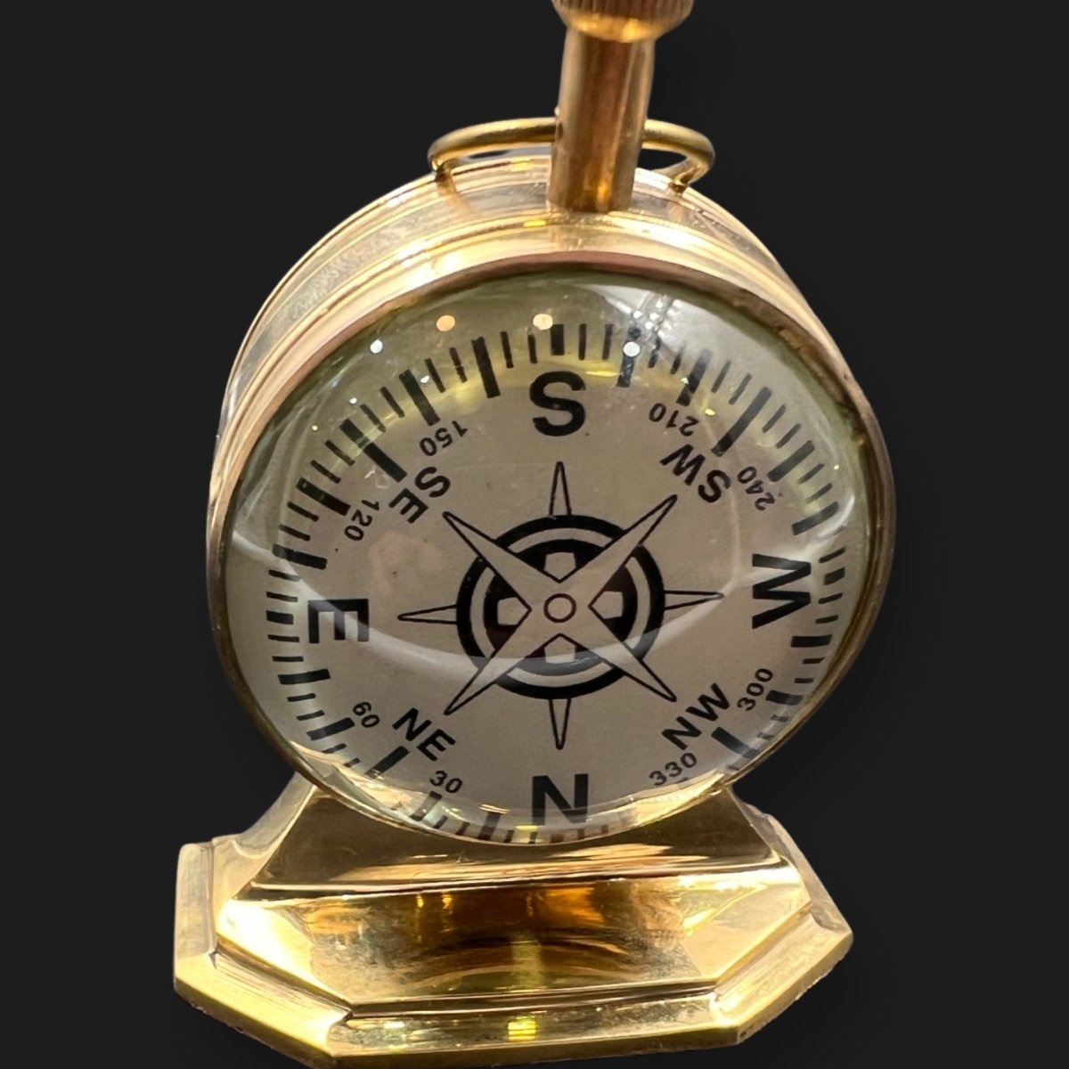 Solid Brass Vintage Desk Clock