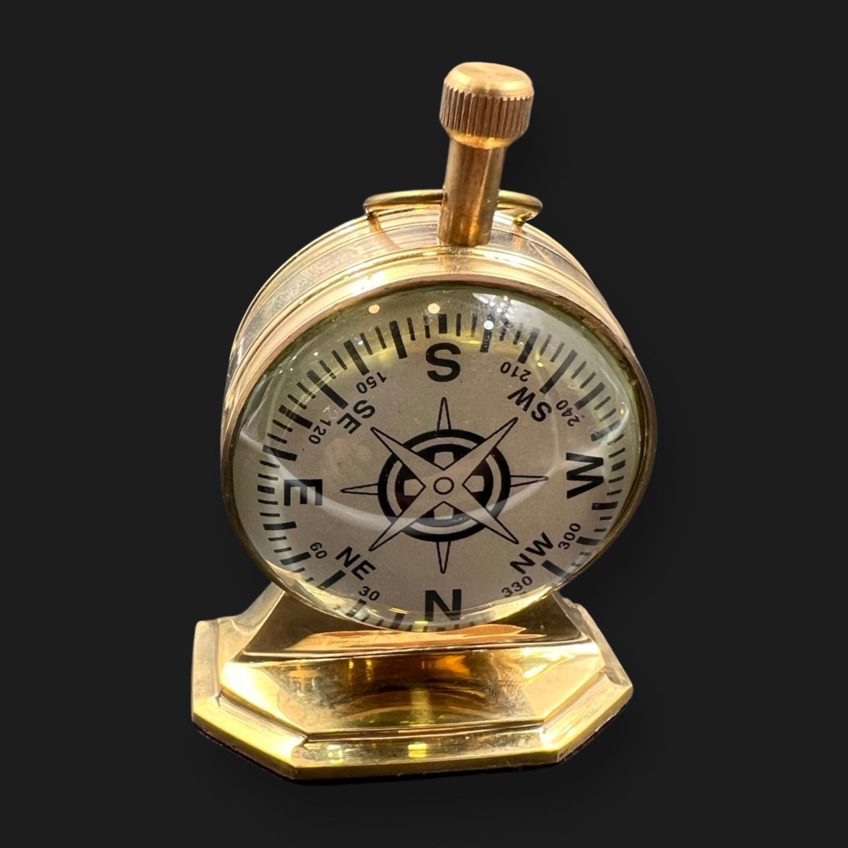 Solid Brass Vintage Desk Clock