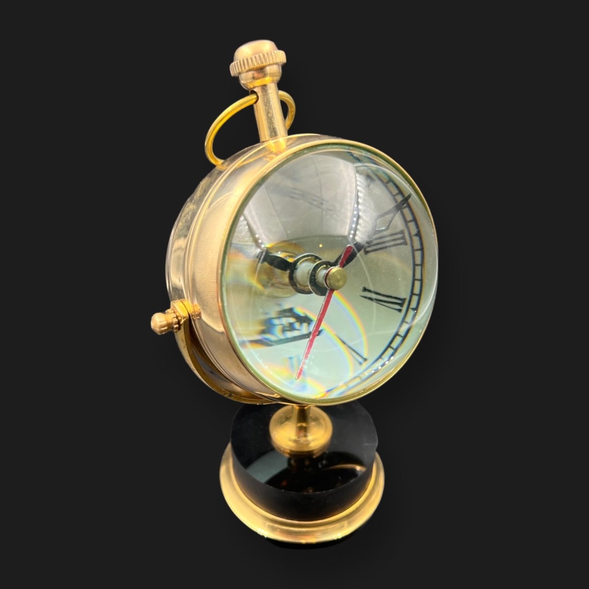 Solid Brass Vintage Desk Clock