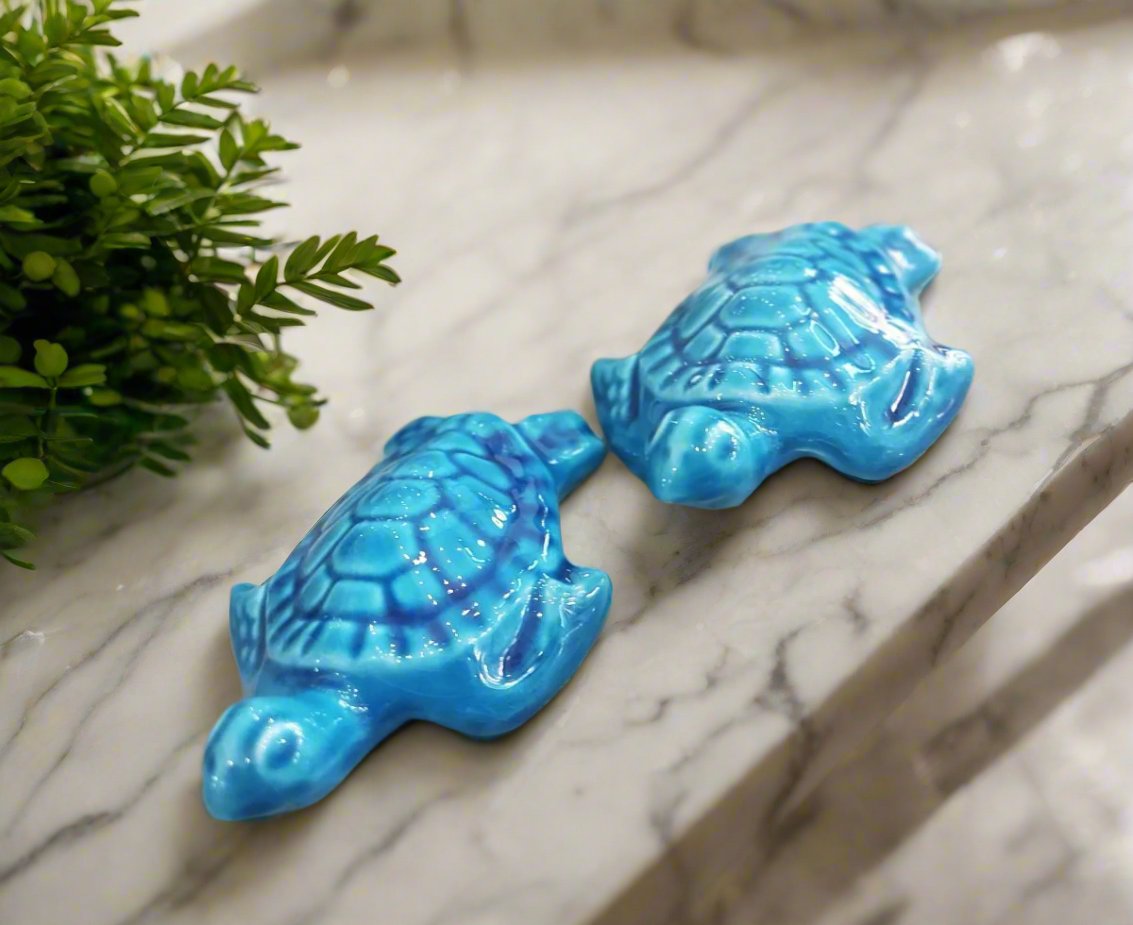 Turquoise Ceramic Turtles Home Decor Authentic Turkish Handmade Ornament