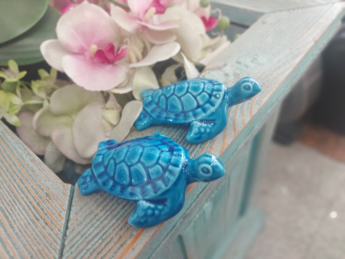 Turquoise Ceramic Turtles Home Decor Authentic Turkish Handmade Ornament