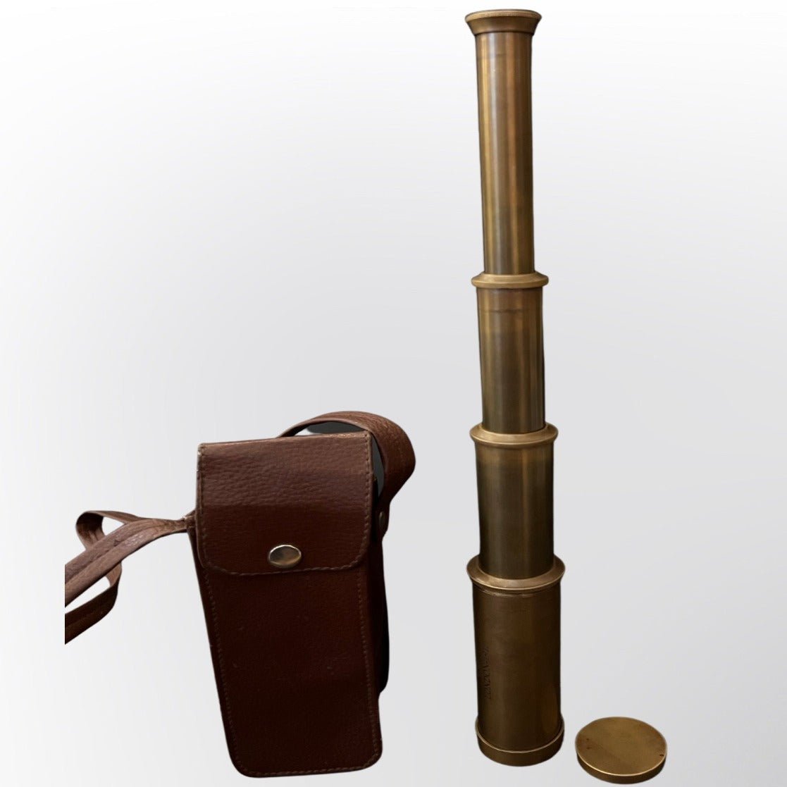 Victorian London Brass Telescope Multi Levels With Leather Bag