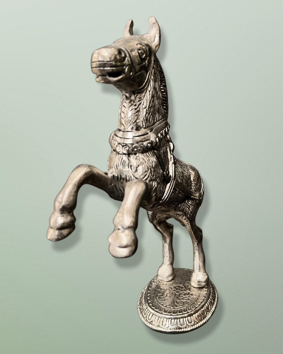 White Metal Arabian Horse