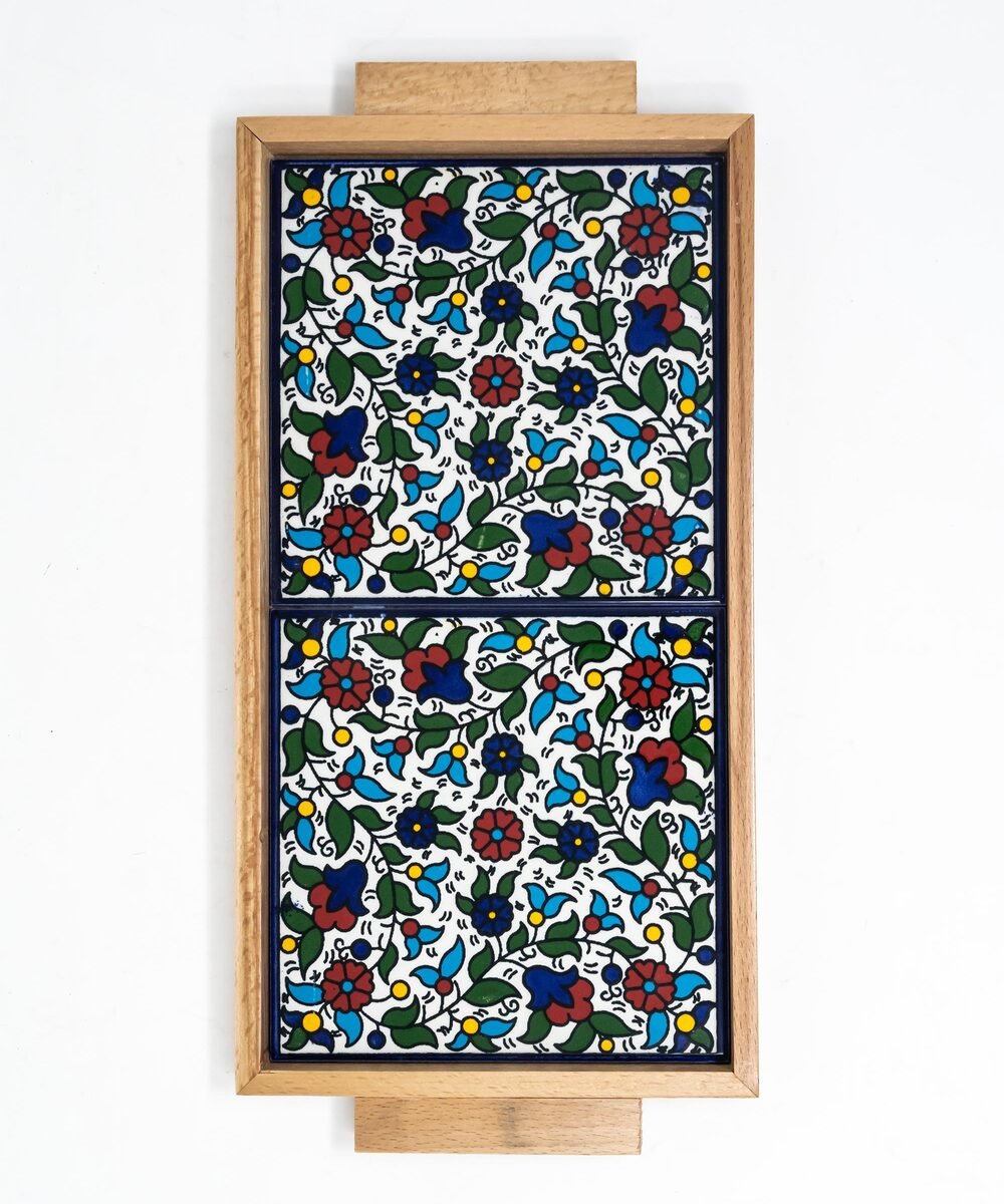 Wooden Palestinian Ceramic Large Tray