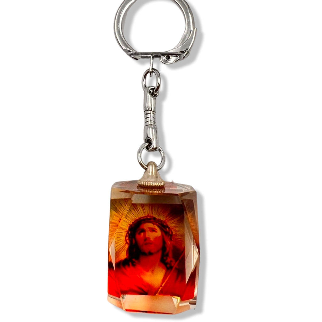 3D Crystal Jesus Cross Keychain Stress