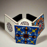 6 Ceramic Coasters With Wooden Holder