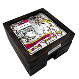 6 Coasters Set With Wooden Holder Elephant