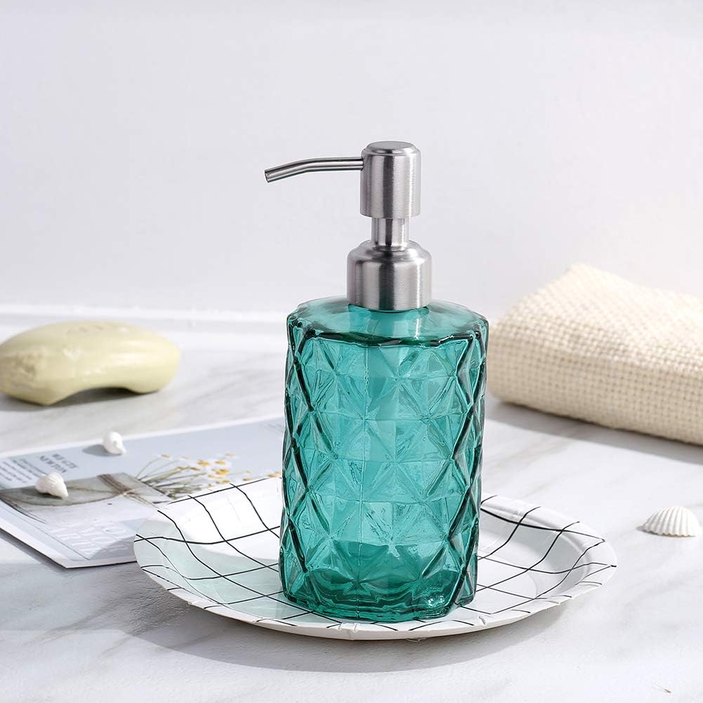 Luxury Glass Soap Dispenser with Stainless Steel Pump