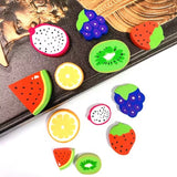 6Pcs Fruit Eraser Cute 3D Watermelon Grape Strawberry Lemon Rubber Kiwi
