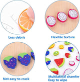 6Pcs Fruit Eraser Cute 3D Watermelon Grape Strawberry Lemon Rubber Kiwi
