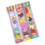 6Pcs Fruit Eraser Cute 3D Watermelon Grape Strawberry Lemon Rubber Kiwi
