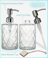 Luxury Glass Soap Dispenser with Stainless Steel Pump