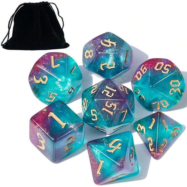 7pcs Magical Polyhedral Dice Set With Dice Bag