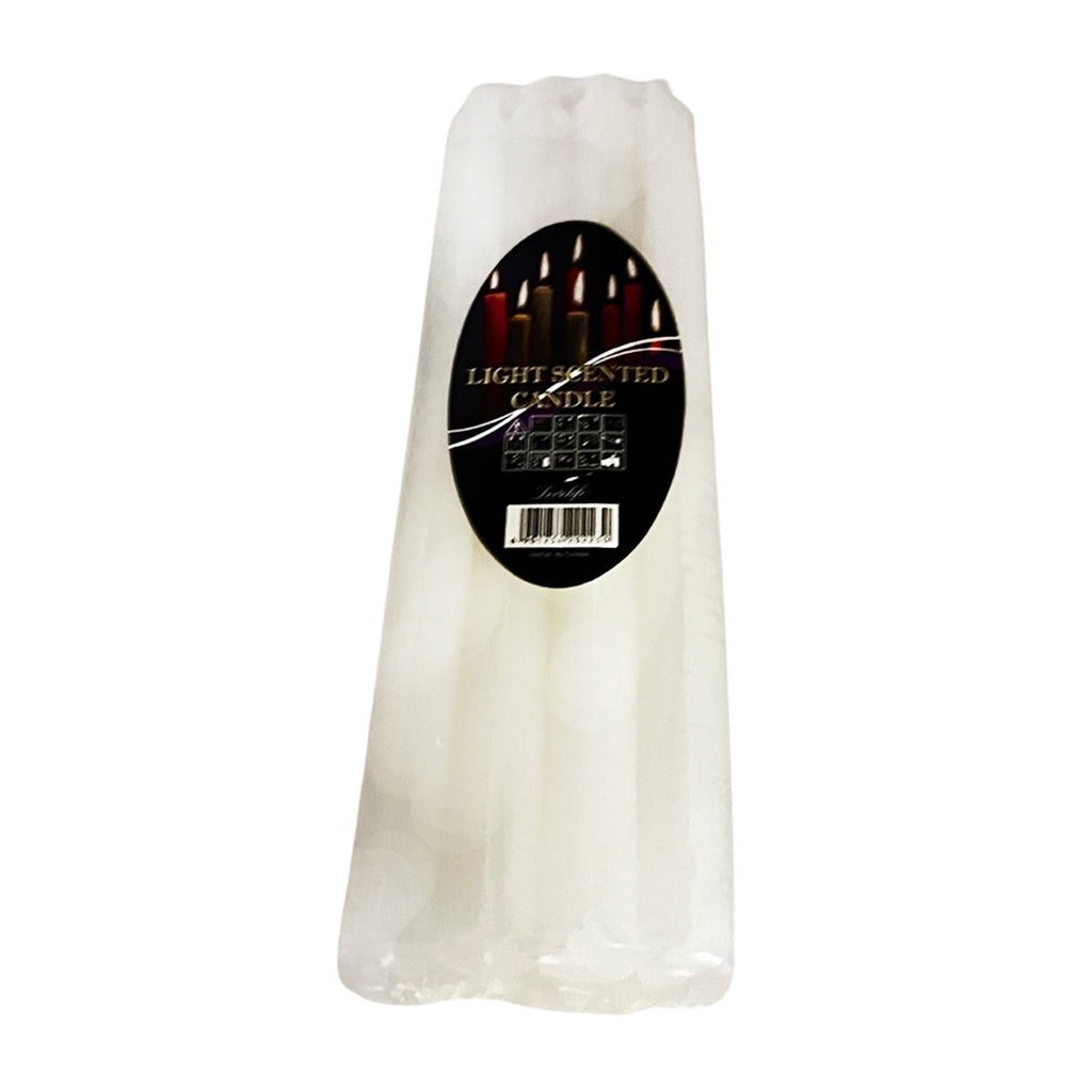 8 White Candle Sticks - STLESS