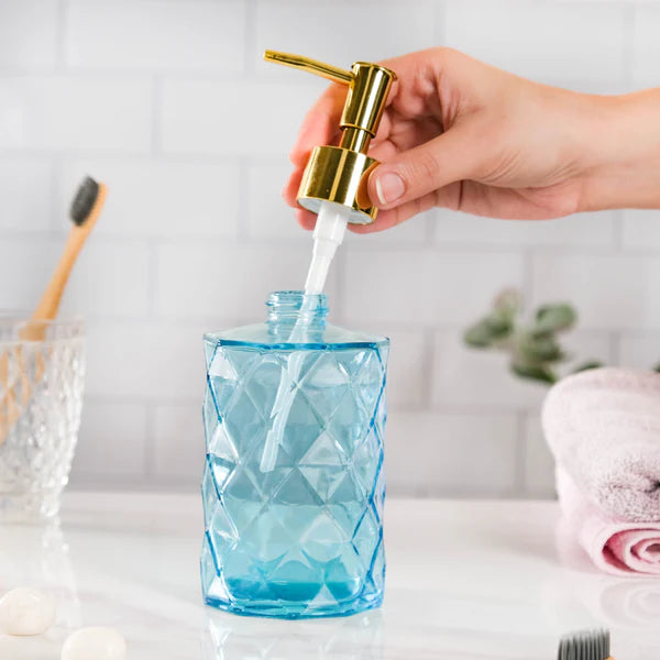 Luxury Glass Soap Dispenser with Stainless Steel Pump