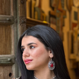 Traditional Silver Agate stone earring