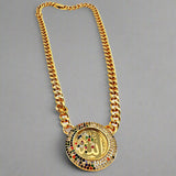 Allah Gold Plated With Glass and Zircon Stones