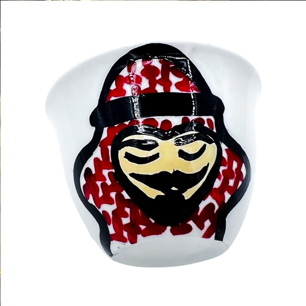 Arabian Coffee Cup Handprinted Bedouin Man