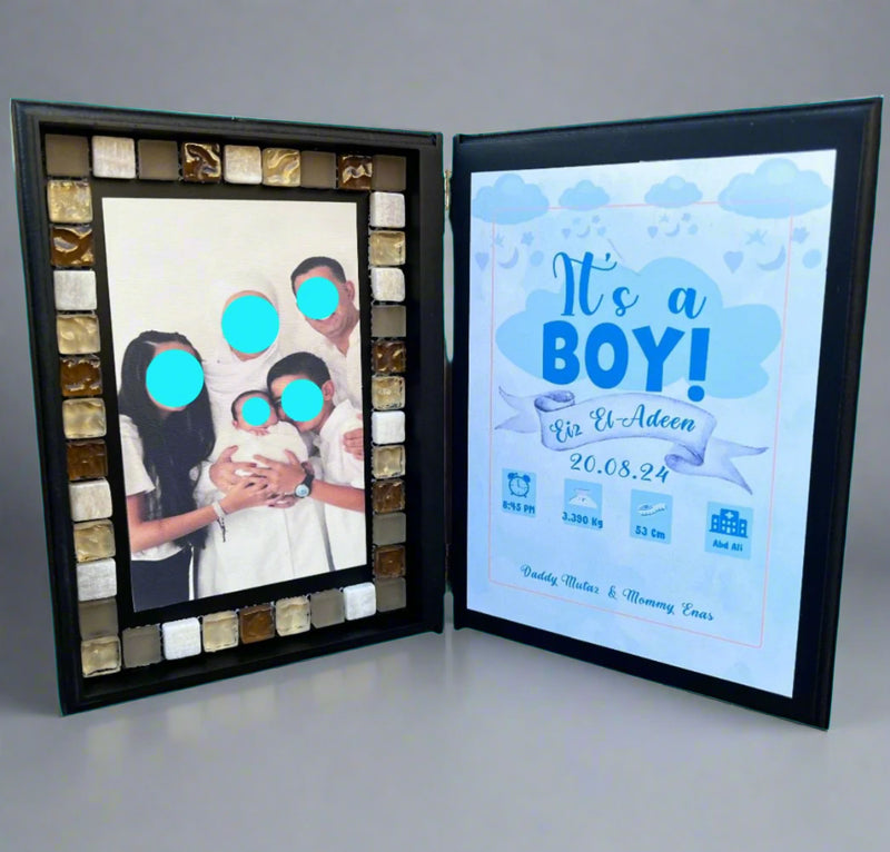 Baby Information on Frame with Picture Customized Wooden Book