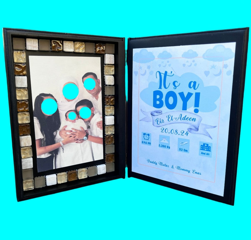 Baby Information on Frame with Picture Customized Wooden Book