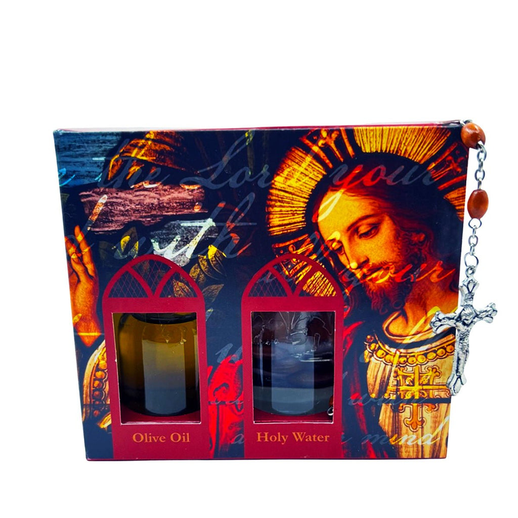 Blessing Set Holy Oil Water With Rosary - STLESS