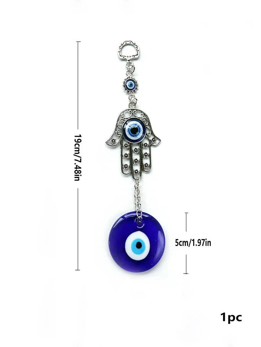Blue Eye Alloy Hamsa Hand Pendant Evil Eye Amule
