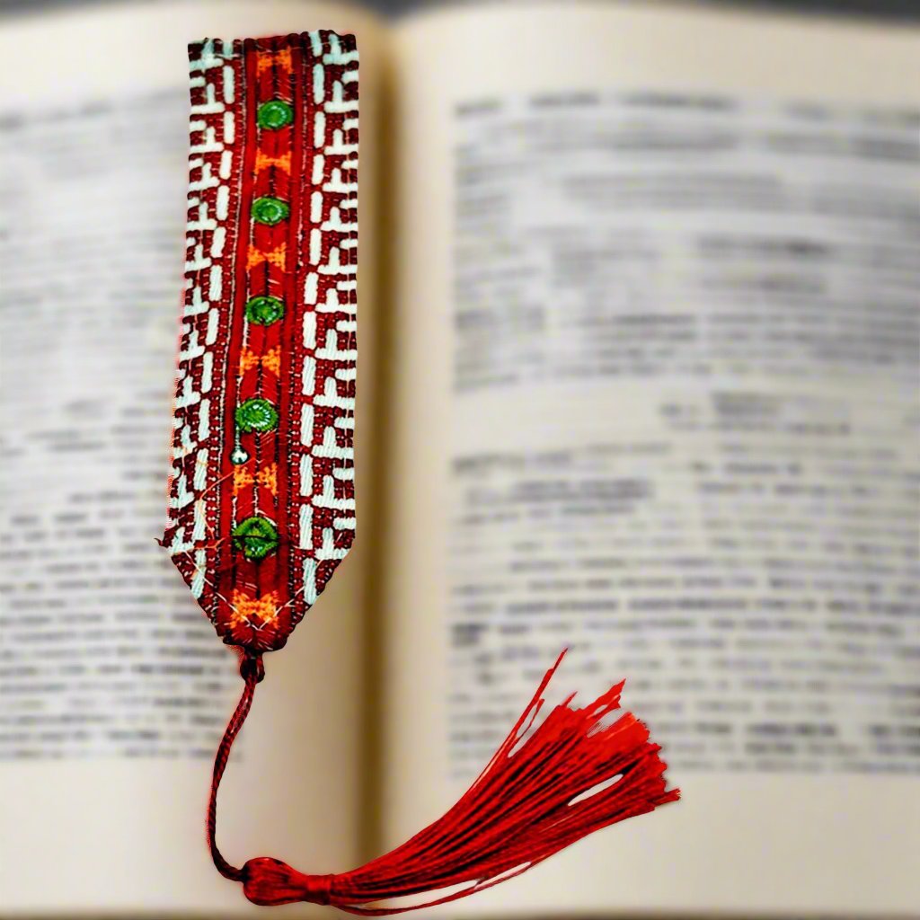 Bookmark Embroidery Red & White
