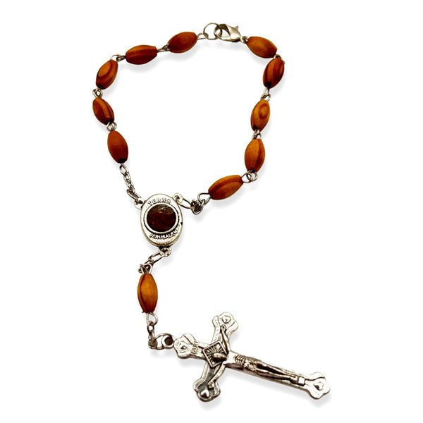 Bracelet OLIVE WOOD CATHOLIC ROSARY Bethlehem - STLESS