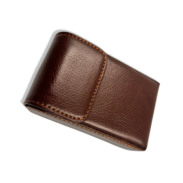 Brown / Black Leather Cigarette Pack Case Cover