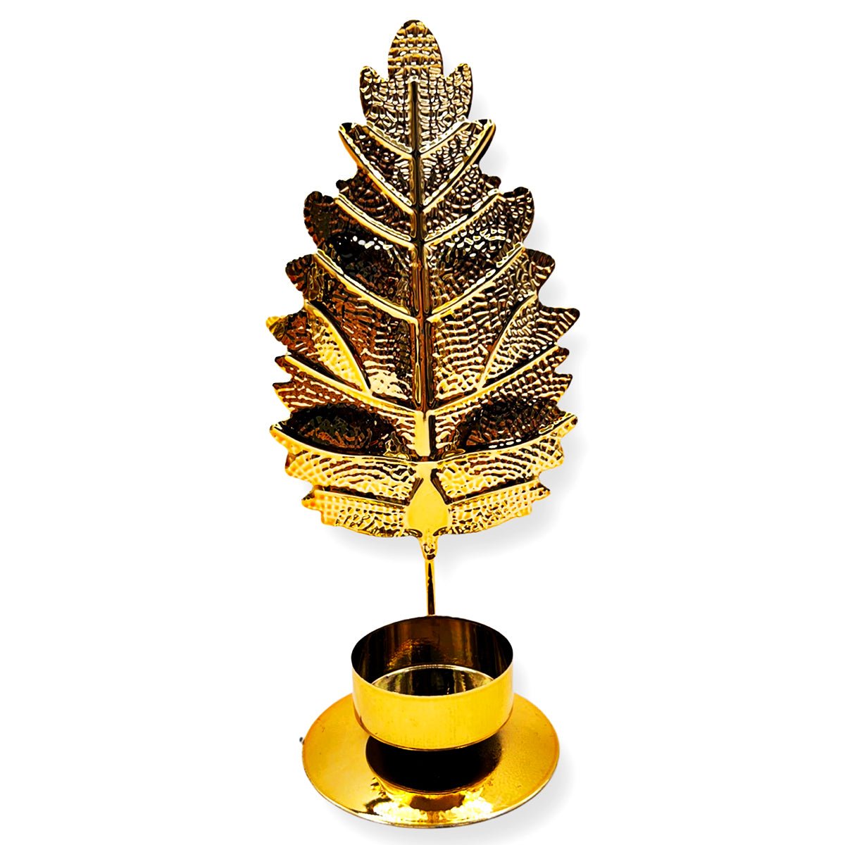 Candle Holder Brass Leaf