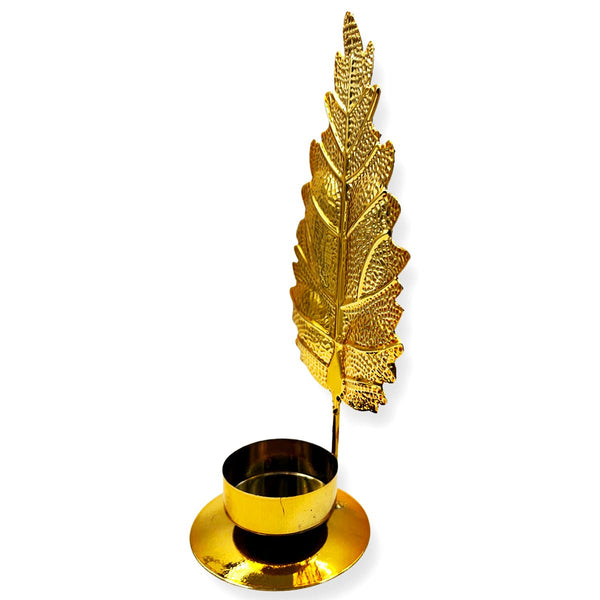 Candle Holder Brass Leaf