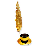 Candle Holder Brass Leaf
