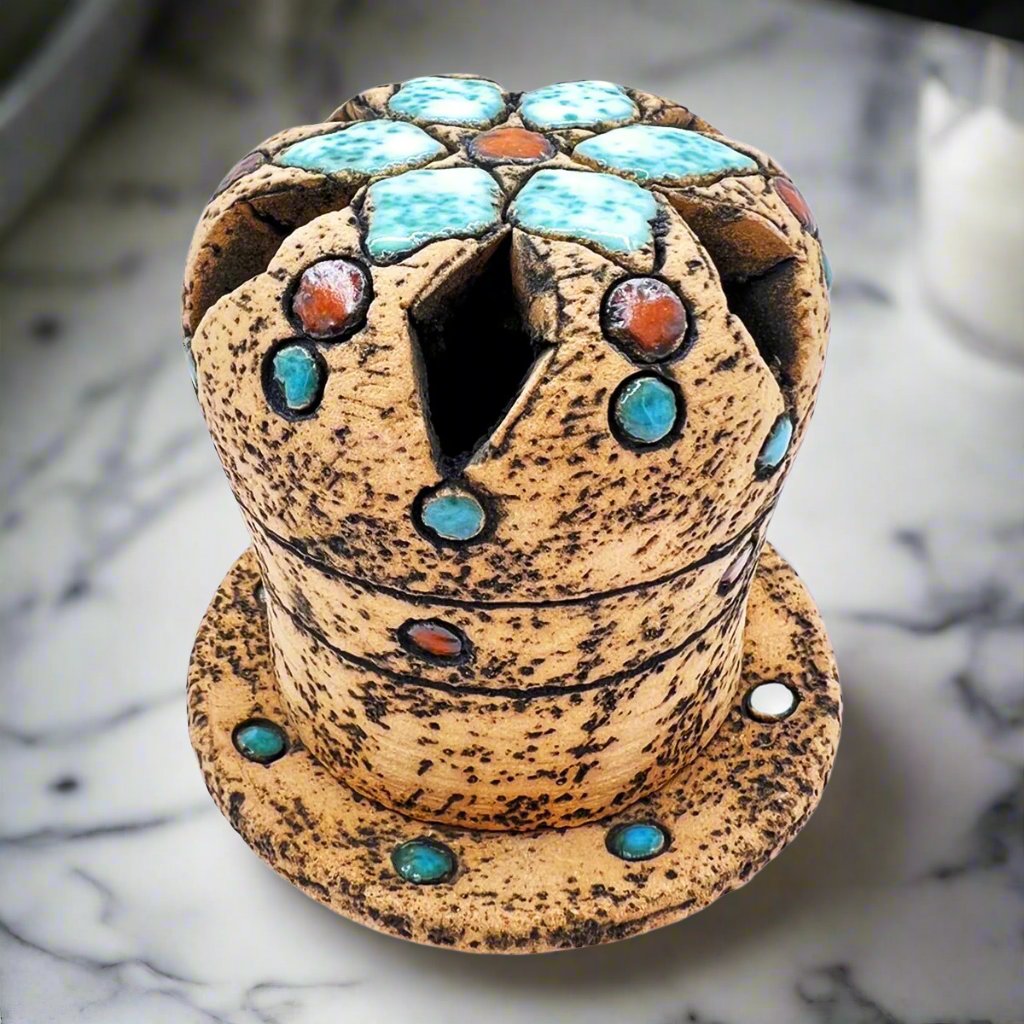 Candle Holder Handmade Clay Nabateans - STLESS