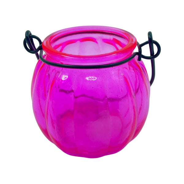 Candle Holder Pink Glass