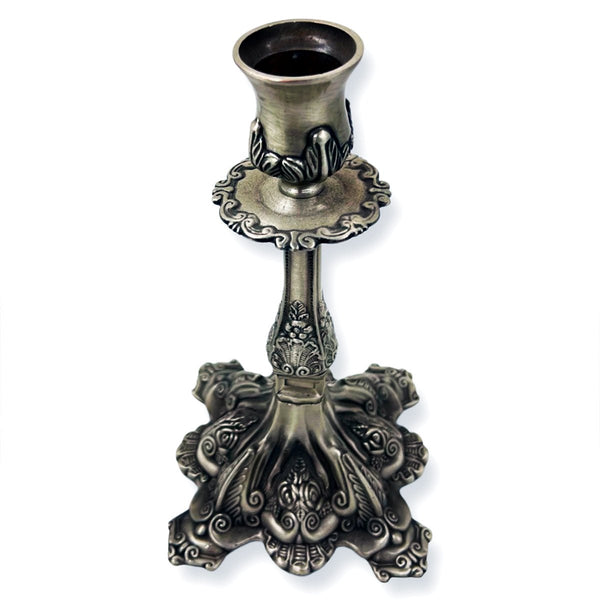 Candle Holder White Metal Column