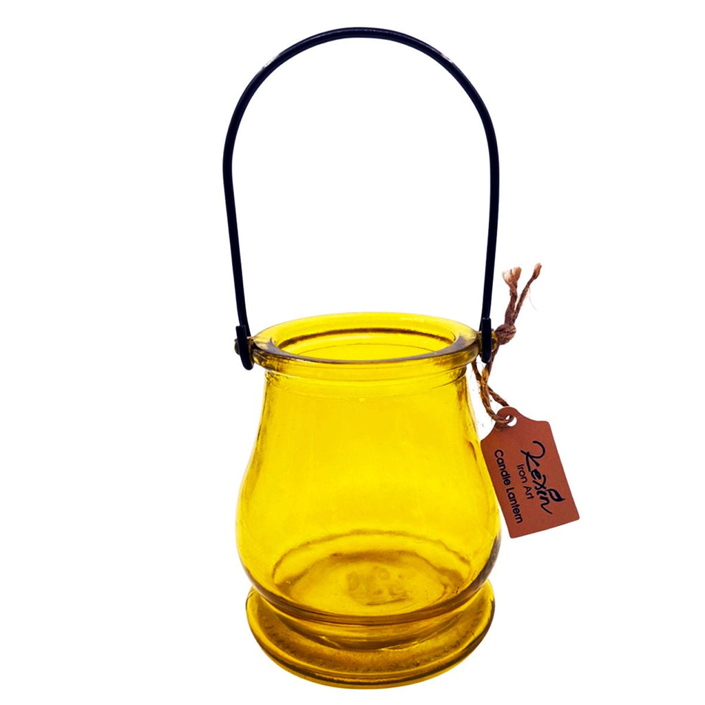 Candle Holder Yellow Glass - STLESS