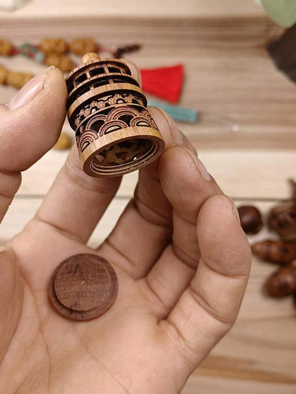 Carved Gourd and Vase Pendants Wooden Charm