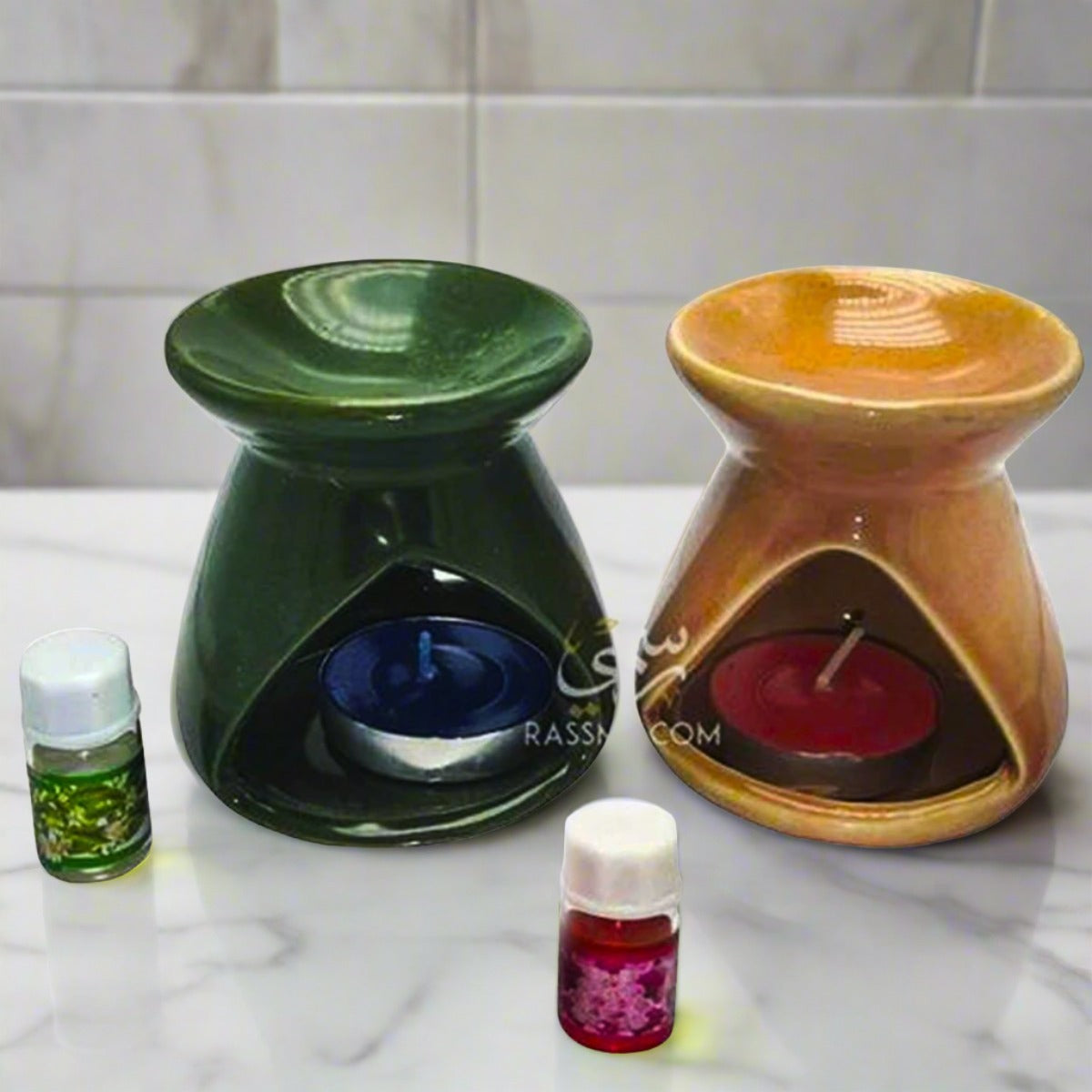 Ceramic Oil Warmer Tealight Warmer With Oil & Candle