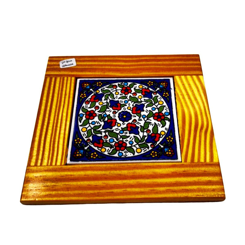 Coaster Hand Painted Ceramic Wooden Frame