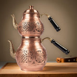 Copper Turkish TeaPot Tea Kettle Pots Set for Stove Top Vintage Antique Kettl