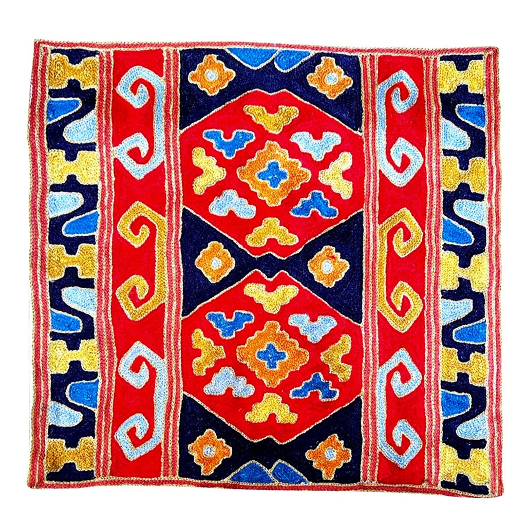 Crewel Wool Embroidered Cushion Throw Pillow Cover Bedouin - STLESS