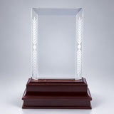 Plaque Wooden Base Crystal - Free Hand Engraving