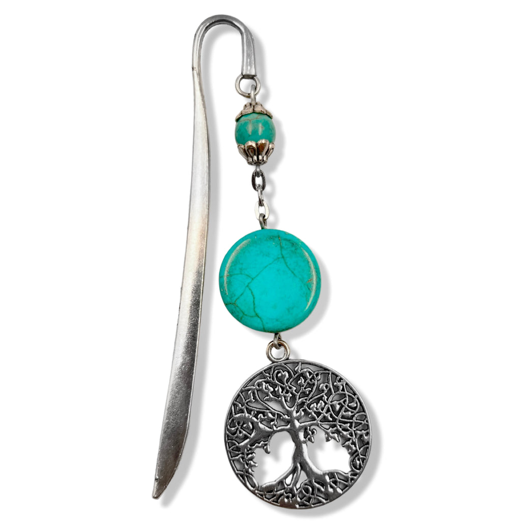 Custom Bookmark Metal and Turquois Tree of Life - STLESS