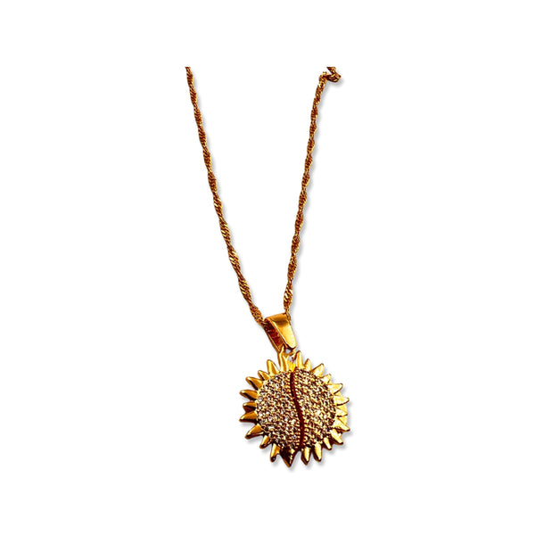 Custom Sun Locket Name Engraving Gold Plated - STLESS